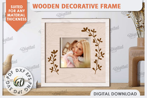 Wooden Decorative Frame Laser Cut. Home Decor SVG SVG Evgenyia Guschina 