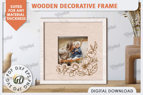 Wooden Decorative Frame Laser Cut. Home Decor SVG SVG Evgenyia Guschina 