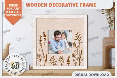 Wooden Decorative Frame Laser Cut. Home Decor SVG SVG Evgenyia Guschina 
