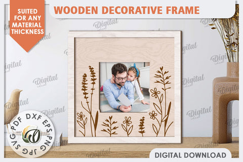 Wooden Decorative Frame Laser Cut. Home Decor SVG SVG Evgenyia Guschina 