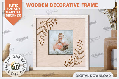 Wooden Decorative Frame Laser Cut. Home Decor SVG SVG Evgenyia Guschina 