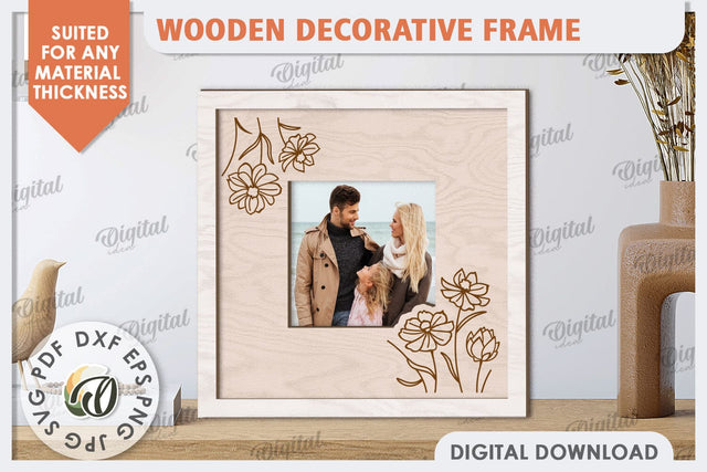 Wooden Decorative Frame Laser Cut. Home Decor SVG SVG Evgenyia Guschina 