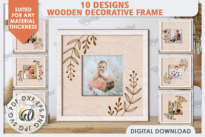 Wooden Decorative Frames Laser Cut Bundle. Home Decor SVG SVG Evgenyia Guschina 