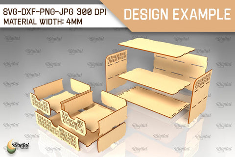 Wooden Desk Organizer Laser Cut. Storage Box SVG SVG Evgenyia Guschina 