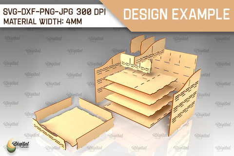 Wooden Desk Organizer Laser Cut. Storage Box SVG SVG Evgenyia Guschina 