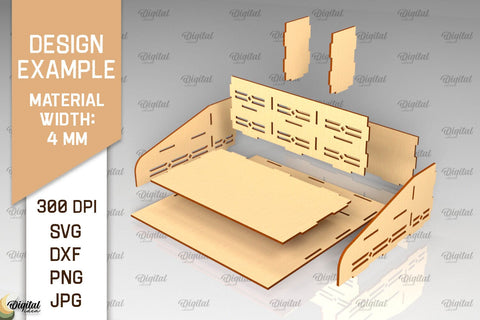 Wooden Desk Organizer Laser Cut. Storage Box SVG SVG Evgenyia Guschina 