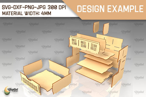 Wooden Desk Organizer Laser Cut. Storage Box SVG SVG Evgenyia Guschina 