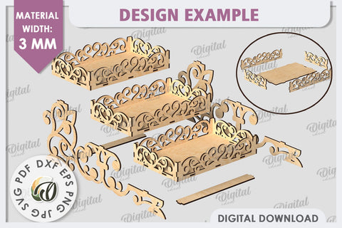 Wooden Dessert Stand Laser Cut Design. Serving Tray SVG SVG Evgenyia Guschina 