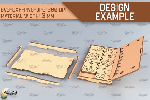 Wooden Domino Box Laser Cut. Domino Set With Gift Box SVG SVG Evgenyia Guschina 