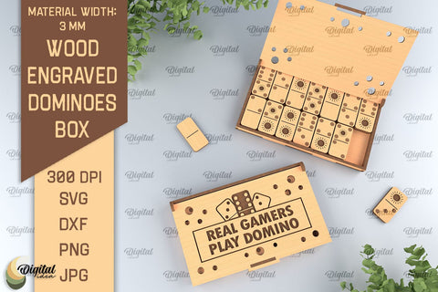 Wooden Domino Boxes Laser Cut Bundle. Domino Set With Gift Boxes SVG SVG Evgenyia Guschina 