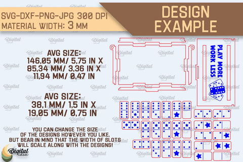 Wooden Domino Boxes Laser Cut Bundle. Domino Set With Gift Boxes SVG SVG Evgenyia Guschina 