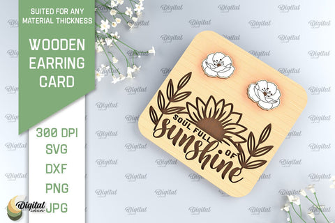 Wooden Earrings Card Laser Cut. Earrings Holder Card SVG SVG Evgenyia Guschina 