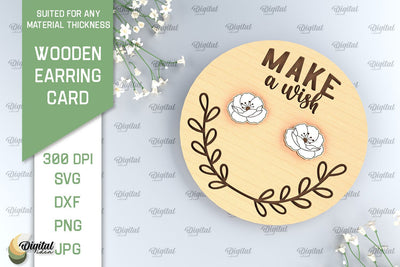 Wooden Earrings Card Laser Cut. Earrings Holder Card SVG SVG Evgenyia Guschina 