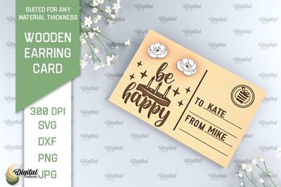 Wooden Earrings Card Laser Cut. Earrings Holder Card SVG SVG Evgenyia Guschina 