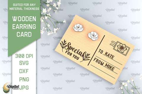 Wooden Earrings Cards Laser Cut Bundle. Earrings Holder Cards SVG SVG Evgenyia Guschina 
