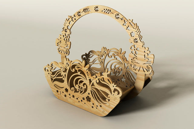Wooden Easter Basket SVG LaserCutano 