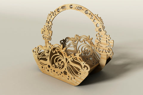 Wooden Easter Basket SVG LaserCutano 