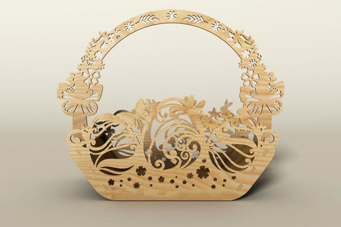 Wooden Easter Basket SVG LaserCutano 