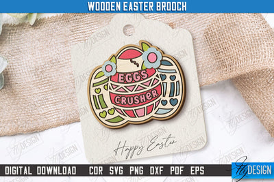 Wooden Easter Brooch | Accessories | Gift Idea | Easter Bunny | CNC File SVG Fly Design 