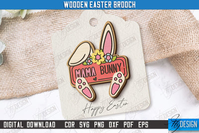 Wooden Easter Brooch | Accessories | Gift Idea | Easter Bunny | CNC File SVG Fly Design 