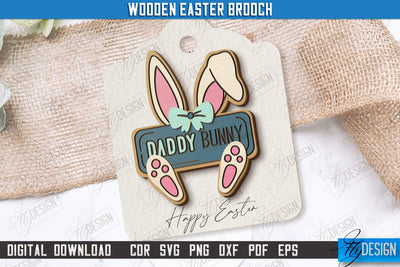 Wooden Easter Brooch | Accessories | Gift Idea | Easter Bunny | CNC File SVG Fly Design 