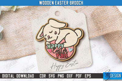 Wooden Easter Brooch | Accessories | Gift Idea | Easter Bunny | CNC File SVG Fly Design 