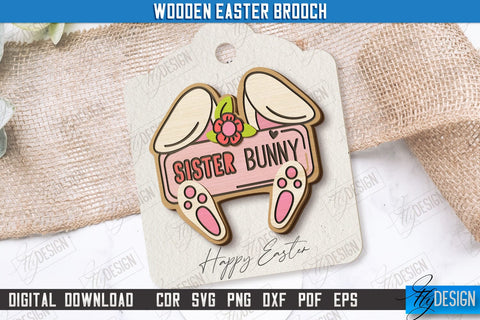Wooden Easter Brooch Bundle | Accessories | Gift Idea | Easter Bunny | CNC Files SVG Fly Design 