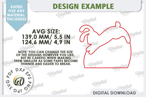 Wooden Easter Bunnies Laser Cut Bundle. Bunny Puzzles SVG SVG Evgenyia Guschina 
