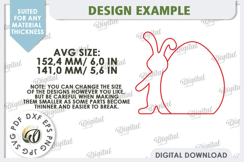 Wooden Easter Bunnies Laser Cut Bundle. Bunny Puzzles SVG SVG Evgenyia Guschina 