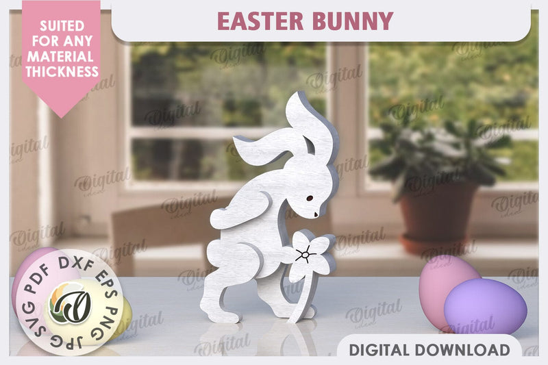 Wooden Easter Bunny Laser Cut. 3D Easter Decor SVG SVG Evgenyia Guschina 