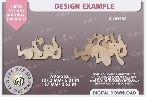 Wooden Easter Bunny Laser Cut. 3D Easter Decor SVG SVG Evgenyia Guschina 