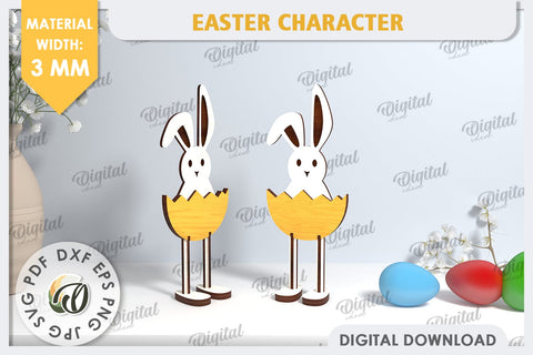 Wooden Easter Characters Laser Cut Bundle. Easter Stand SVG SVG Evgenyia Guschina 