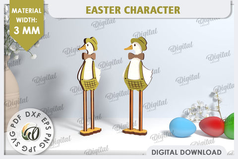 Wooden Easter Characters Laser Cut Bundle. Easter Stand SVG SVG Evgenyia Guschina 