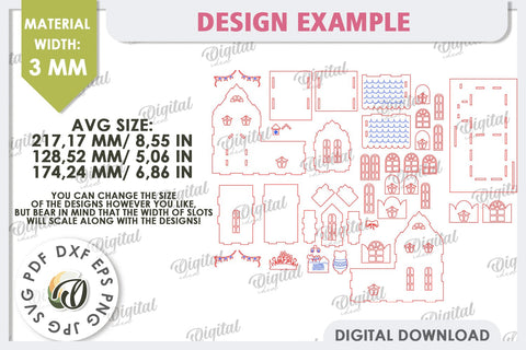 Wooden Easter House Laser Cut. 3D Easter House SVG SVG Evgenyia Guschina 