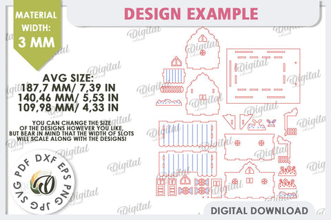 Wooden Easter House Laser Cut. 3D Easter House SVG SVG Evgenyia Guschina 