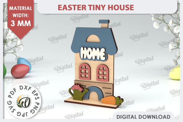 Wooden Easter House Laser Cut. Easter Tiny House SVG SVG Evgenyia Guschina 