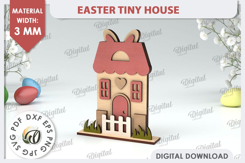 Wooden Easter House Laser Cut. Easter Tiny House SVG SVG Evgenyia Guschina 