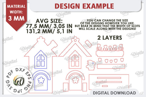 Wooden Easter House Laser Cut. Easter Tiny House SVG SVG Evgenyia Guschina 
