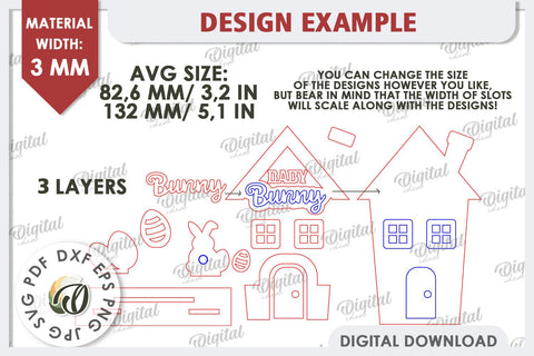 Wooden Easter House Laser Cut. Easter Tiny House SVG SVG Evgenyia Guschina 
