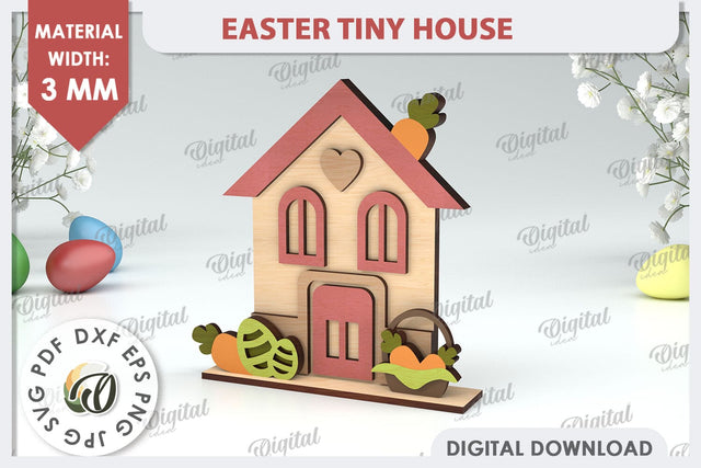 Wooden Easter House Laser Cut. Easter Tiny House SVG SVG Evgenyia Guschina 