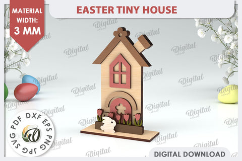 Wooden Easter House Laser Cut. Easter Tiny House SVG SVG Evgenyia Guschina 