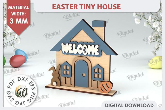 Wooden Easter House Laser Cut. Easter Tiny House SVG SVG Evgenyia Guschina 