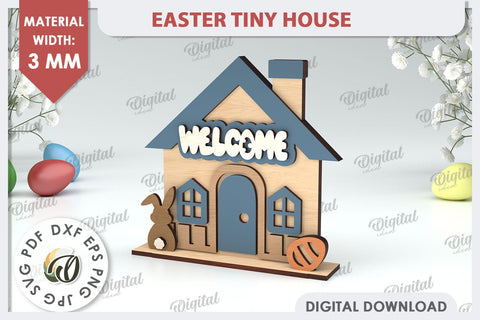 Wooden Easter House Laser Cut. Easter Tiny House SVG SVG Evgenyia Guschina 