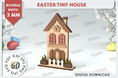Wooden Easter House Laser Cut. Easter Tiny House SVG SVG Evgenyia Guschina 
