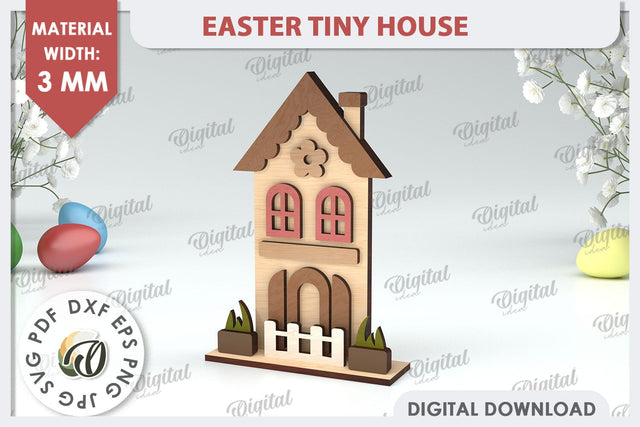 Wooden Easter House Laser Cut. Easter Tiny House SVG SVG Evgenyia Guschina 