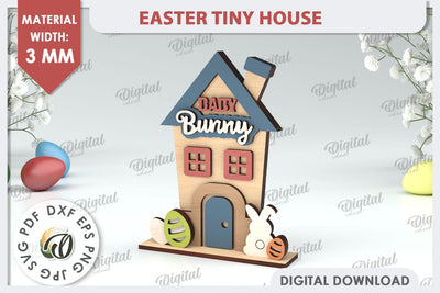 Wooden Easter House Laser Cut. Easter Tiny House SVG SVG Evgenyia Guschina 