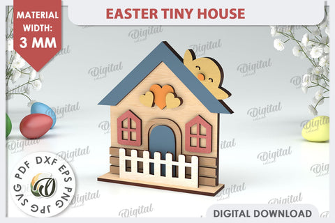 Wooden Easter House Laser Cut. Easter Tiny House SVG SVG Evgenyia Guschina 