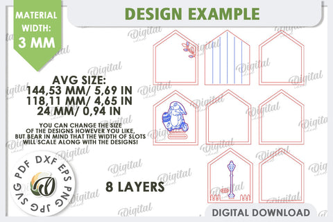 Wooden Easter Houses Laser Cut Bundle. Easter Decor SVG SVG Evgenyia Guschina 