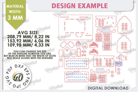 Wooden Easter Houses LaserCut Bundle. 3D Easter Houses SVG SVG Evgenyia Guschina 