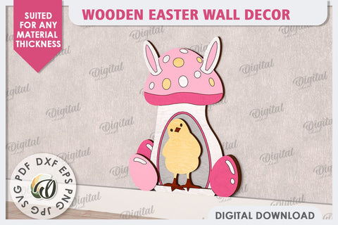 Wooden Easter Wall Decor Laser Cut. Cute Easter Decor SVG SVG Evgenyia Guschina 